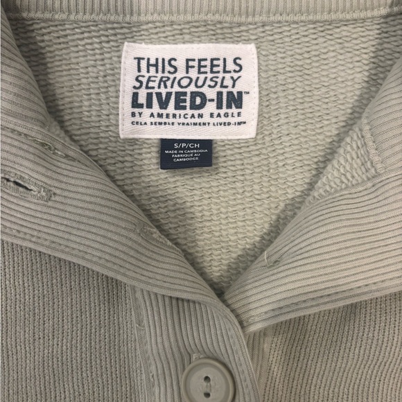 American Eagle Outfitters Light Green Cowl Neck Sweater - Picture 3 of 4